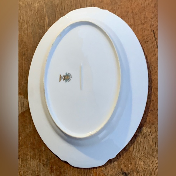 Vintage Discontinued Noritake DIMITY Gold Trim Lug Handled Oval Serving Plate - Picture 6 of 16